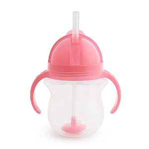 Copo com Canudo Simples Clean Rosa - Munchkin - TotalBaby Store