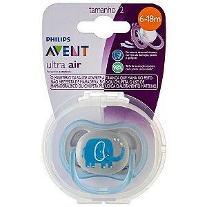 Chupeta Ultra Air 6 -18 Meses Elefante SCF086/78 - Avent