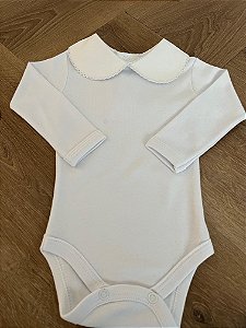Body Branco com Gola Color Branca - Totalbaby
