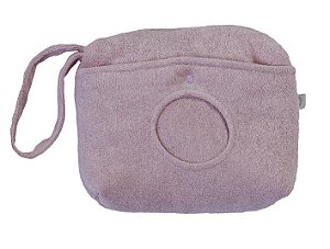 Necessaire com Porta Lenço Umedecido Atoalhado Rosa - D'Bella for Baby