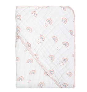 Toalha de Banho Soft com Capuz Estampado Chuva de Amor 80cm x 80cm - Papi