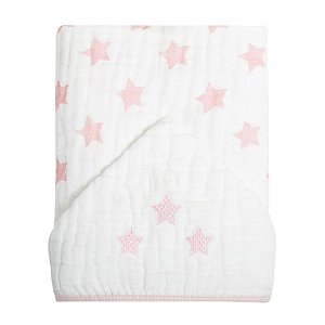 Toalha de Banho Soft com Capuz Star Rosa 95cm x 70cm - Papi