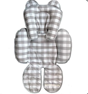 Redutor de Bebê Conforto e Carrinho - Xadrez Vichy Cinza