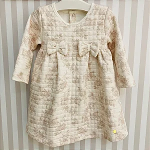 Vestido Manga Longa Endless Love Creme 9m - Grow Up