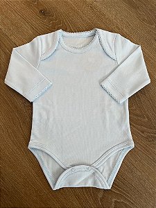 Body Liso Manga Comprida Azul Celeste Pima Peruano