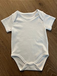 Body Liso Manga Curta Branco Pima Peruano