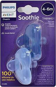 Chupeta Soothie Azul 4-6m SCF099/11 - Avent