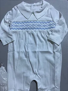 Macacão Smock Losango Azul