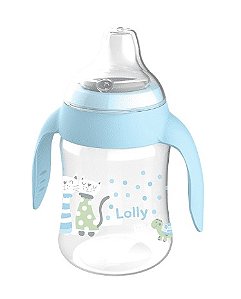 Copo Antivazamento Com Alça 250ml  Azul- Lolly Kinddy