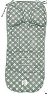 Protetor de Carrinho II Viés + Almofada  Xadrez Vichy Verde