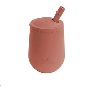 KIt Mini Copo De Treinamento Com Canudo Terracota