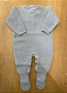 Macacão Tricô Links Azul Bebe