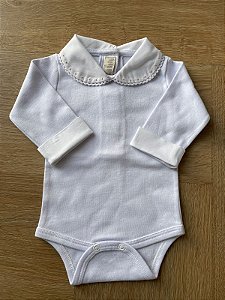 Body Branco Gola Bolinha Bordada