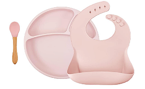 Conjunto de Alimentação em Silicone BLW Set II Pinky Pink - Minikoioi