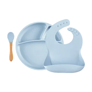 Conjunto de Alimentação em Silicone BLW Set II Deep Blue - Minikoioi