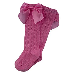 Meia 3/4 com Laço 16/20 Feminino Pink - Pimpolho