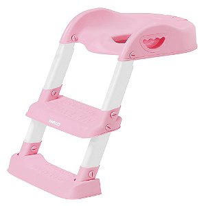 Redutor de Assento Sanitário com Escada Rosa - Pimpolho