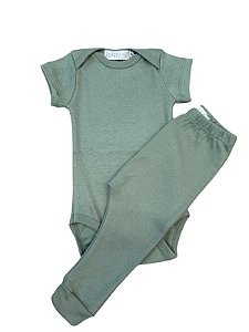 Conjunto Manga Curta Verde Oliva