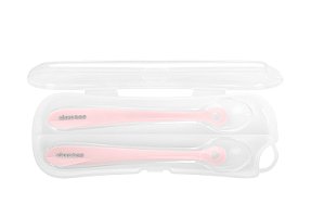 Kit com 2 Colheres de Silicone Pink com Caixa - Kikkaboo