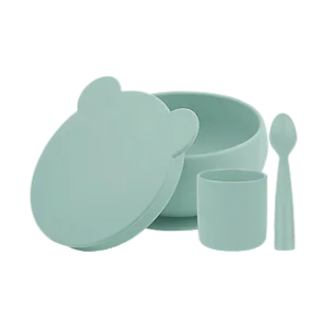 Conjunto de Alimentação em Silicone BLW Set I River Green - Minikoioi