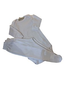 Body e Calça Algodão Suedine Branco