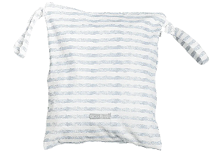 Saco de Roupa Suja Listrado Azul e Off White