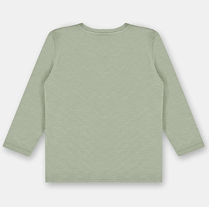 Camiseta Infantil Masculina em Malha Flamê Linho Verde