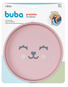 Prato Em Silicone Com Ventosa Gumy Rosa  Buba