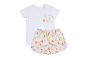 Pijama Shorts e Blusa Manga Curta - Frutinha