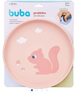 Pratinho Em Silicone Com Ventosa Cloudy Buba - ROSA
