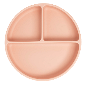 Prato De Silicone Com Ventosa e Divisórias Rosa Blush Büp Baby
