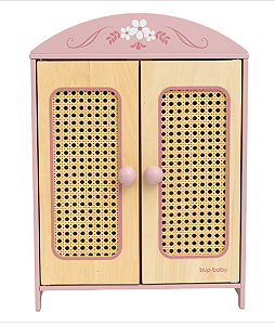 Brinquedo De Madeira Guarda-Roupa De Boneca Com Palha Büp Baby