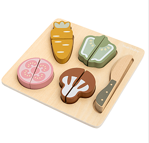 Brinquedo De Madeira Kit Vegetais Com Corte Büp Baby
