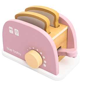 Brinquedo De Madeira Kit Torradeira Rosa Büp Baby