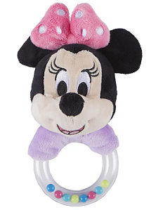 Chocalho Pelúcia da Minnie - Disney Baby - Rosa