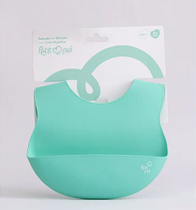 Babador de Silicone com Cata Migalhas Verde Petit Piá