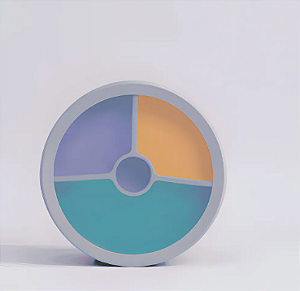 Prato de Silicone com 4 Divisórias e Tampa com Visor - Petiti Piá