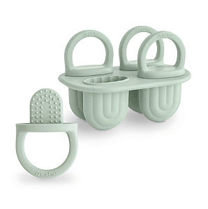 Forminha de Picolé de Silicone Arco-Íris Verde Mushie