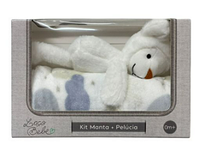 Kit Manta e Pelúcia Laço Bebê Lua e Ovelha