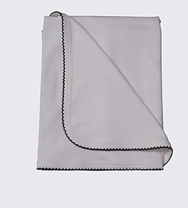 Manta Lisa de Algodão Pima Picueta Azul Marinho