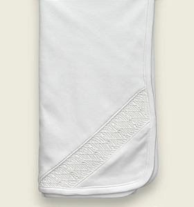 Manta Smock Bordado Branco Menino