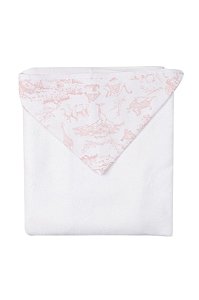 Toalha com Capuz e Fralda Rosa Toile d