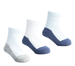Kit Meia 3 Pares com Antiderrapante - Pimpolho