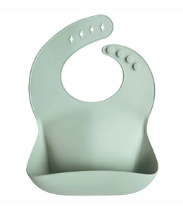 Babador Cata Migalhas em Silicone Verde Claro - Mushie