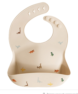 Babador Cata-Migalhas De Silicone Dinossauro Mushie