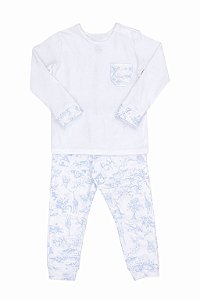 Pijama Calça e Blusa Manga Longa Toile D J Azul