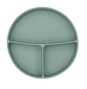 PRATO COM DIVISORIAS E SUCCAO SILICONE PLATINUM SAGE - KIKKABOO