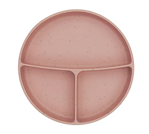 PRATO COM DIVISORIAS E SUCCAO SILICONE PLATINUM BLUSH - KIKKABOO