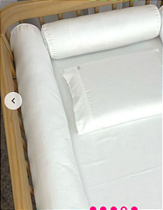 Kit de Berço Rolinho 4 Peças Percal 400 Fios Branco