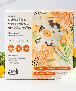 Sabonete Corporal Infantil Calêndula, Camomila e Amido de Milho com Manteiga de Karité - Pele Delicada